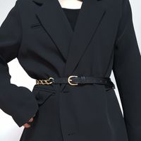 Fashion Geometric Pu Leather Alloy Plating Women's Leather Belts main image 1
