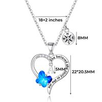 Elegant Simple Style Letter Compass Butterfly Copper Plating Inlay Zircon Pendant Necklace main image 2