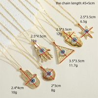 Ethnic Style Classic Style Sun Palm Heart Shape Copper Plating Inlay Resin Zircon 14k Gold Plated Pendant Necklace main image 2