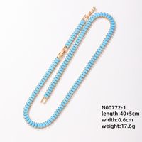 Style Simple Rectangle Le Cuivre Incruster Turquoise Collier main image 2