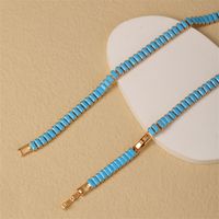 Style Simple Rectangle Le Cuivre Incruster Turquoise Collier main image 4