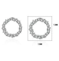 1 Paire Style Simple Cercle Placage Évider Incruster Le Cuivre Zircon Or Blanc Plaqué Boucles D'oreilles main image 2