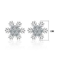 1 Pair Ig Style Sweet Snowflake Plating Inlay Copper Zircon White Gold Plated Ear Studs main image 2
