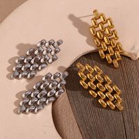 1 Pair Vintage Style Simple Style Classic Style Solid Color Plating Stainless Steel 18k Gold Plated Ear Studs main image 1