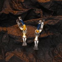 1 Pair Simple Style Geometric Color Block Tassel Plating Copper White Gold Plated Drop Earrings main image 1
