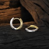 1 Pair Vintage Style Geometric Plating Copper White Gold Plated Hoop Earrings main image 4