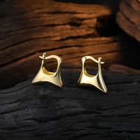 1 Pair Simple Style Geometric Irregular Plating Copper White Gold Plated Hoop Earrings main image 4