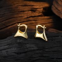 1 Pair Simple Style Geometric Irregular Plating Copper White Gold Plated Hoop Earrings sku image 2