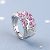Fashion Branches Copper Plating Inlay Zircon Open Rings main image 4