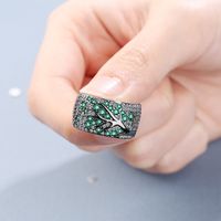 Fashion Branches Copper Plating Inlay Zircon Open Rings main image 5