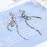1 Pair Lady Tassel Plating Inlay Copper Zircon White Gold Plated Drop Earrings main image 5
