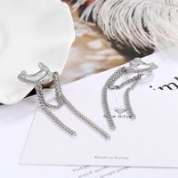 1 Pair Lady Tassel Plating Inlay Copper Zircon White Gold Plated Drop Earrings main image 6