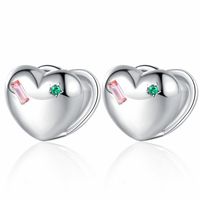 1 Pair Simple Style Heart Shape Plating Copper White Gold Plated Ear Studs main image 6