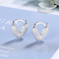 1 Pair Classic Style Heart Shape Plating Copper White Gold Plated Earrings main image 3