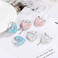 1 Pair Classic Style Heart Shape Plating Copper White Gold Plated Earrings main image 1