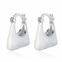 1 Pair Lady Square Plating Copper White Gold Plated Earrings main image 5