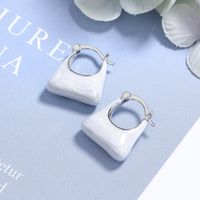 1 Pair Lady Square Plating Copper White Gold Plated Earrings main image 1
