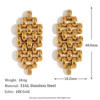 1 Paire Style Vintage Style Simple Style Classique Couleur Unie Placage Acier Inoxydable Plaqué Or 18k Boucles D'oreilles main image 2