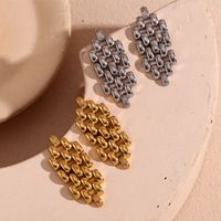 1 Pair Vintage Style Simple Style Classic Style Solid Color Plating Stainless Steel 18k Gold Plated Ear Studs main image 3