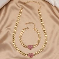 Ig Style Retro Heart Shape Alloy Plating Rhinestones Women's Bracelets Necklace main image 5