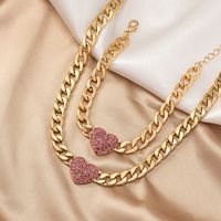 Ig Style Retro Heart Shape Alloy Plating Rhinestones Women's Bracelets Necklace main image 7