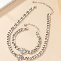 Ig Style Retro Heart Shape Alloy Plating Rhinestones Women's Bracelets Necklace main image 10