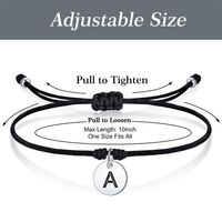 Casual Classic Style Round Letter Sterling Silver Rope Plating Silver Plated Women's Drawstring Bracelets main image 2