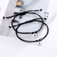 Casual Classic Style Round Letter Sterling Silver Rope Plating Silver Plated Women's Drawstring Bracelets main image 4