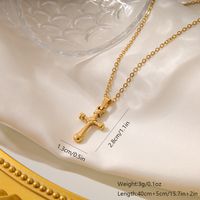 Elegant Vintage Style Cross Solid Color Stainless Steel Plating 18k Gold Plated Pendant Necklace sku image 1