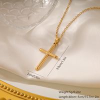 Elegant Vintage Style Cross Solid Color Stainless Steel Plating 18k Gold Plated Pendant Necklace sku image 4