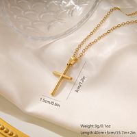 Elegant Vintage Style Cross Solid Color Stainless Steel Plating 18k Gold Plated Pendant Necklace sku image 3