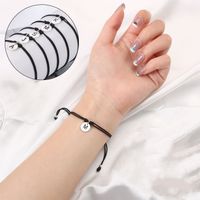 Casual Classic Style Round Letter Sterling Silver Rope Plating Silver Plated Women's Drawstring Bracelets main image 1