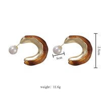 1 Pair Glam Solid Color Plating Alloy Resin Gold Plated Ear Studs main image 2