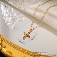 Elegant Vintage Style Cross Solid Color Stainless Steel Plating 18k Gold Plated Pendant Necklace sku image 2