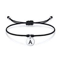 Casual Classic Style Round Letter Sterling Silver Rope Plating Silver Plated Women's Drawstring Bracelets sku image 1