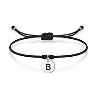 Casual Classic Style Round Letter Sterling Silver Rope Plating Silver Plated Women's Drawstring Bracelets sku image 2