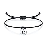 Casual Classic Style Round Letter Sterling Silver Rope Plating Silver Plated Women's Drawstring Bracelets sku image 3