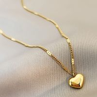 Simple Style Classic Style Heart Shape Alloy Polishing Women's Pendant Necklace main image 1