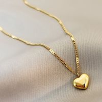 Simple Style Classic Style Heart Shape Alloy Polishing Women's Pendant Necklace sku image 1