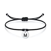 Casual Classic Style Round Letter Sterling Silver Rope Plating Silver Plated Women's Drawstring Bracelets sku image 12