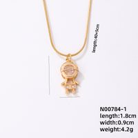 Wholesale Simple Style Crown 304 Stainless Steel Copper Plating Inlay K Gold Plated Freshwater Pearl Zircon Pendant Necklace sku image 2