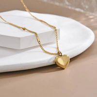 Simple Style Classic Style Heart Shape Alloy Polishing Women's Pendant Necklace main image 5