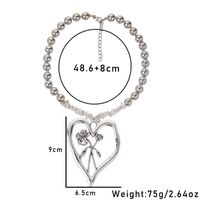 Commute Heart Shape Flower Alloy Howlite Knitting Women's Pendant Necklace main image 2