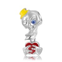 Retro Flower Skull Sterling Silver Epoxy Jewelry Accessories sku image 8