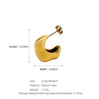 1 Pair Simple Style Moon Plating 304 Stainless Steel 18K Gold Plated Ear Studs main image 2