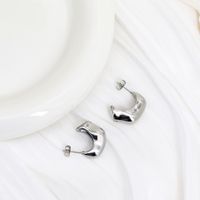 1 Pair Simple Style Moon Plating 304 Stainless Steel 18K Gold Plated Ear Studs main image 3