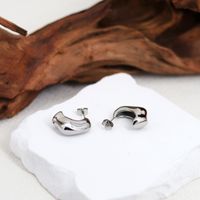 1 Pair Simple Style Moon Plating 304 Stainless Steel 18K Gold Plated Ear Studs main image 4