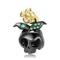 Retro Flower Skull Sterling Silver Epoxy Jewelry Accessories sku image 18