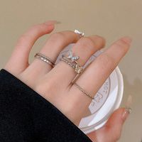 Solid Color Butterfly Alloy Women's Rings main image 1