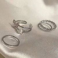 Solid Color Butterfly Alloy Women's Rings main image 3